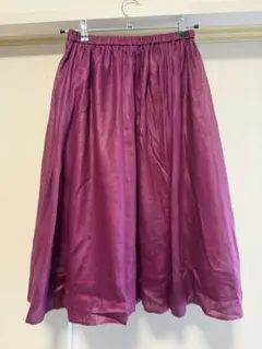 フレアスカート パープル ひざ丈