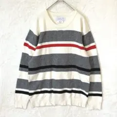 チャオパニックティピー／ニット セーター M ボーダー オーバーサイズ 白