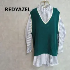 REDYAZEL ストライプシャツ ＆ ニットベスト セット F