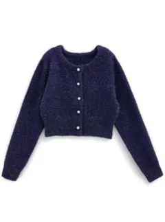 GRL ラメシャギーニットカーディガン[mh30] ネイビー