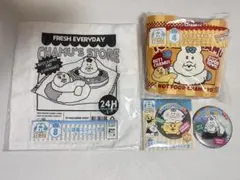 【3点セット】んぽちゃむローソン エンタメくじ(エコバッグ、タオル、缶バッジ)