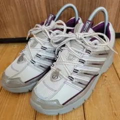 SPALDING メッシュスニーカー ホワイト/パープル