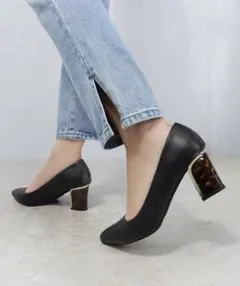 alala べっ甲風ヒール パンプス ブラックのサムネイル