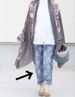 CAWAII mori 花織り ボーイフレンドデニムパンツのサムネイル