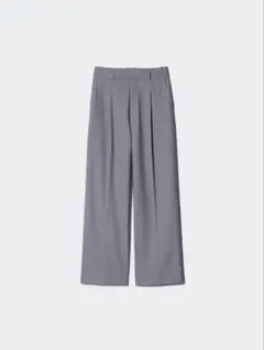 UNIQLO タックワイドパンツ S グレー