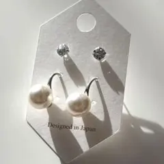 ピアス　パール系　大人アクセサリー