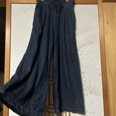 w closet ダークデニム ワイドパンツ