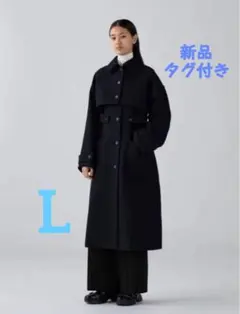 GUrokh 2ピースコート　Lサイズ ネイビー　ロングコート