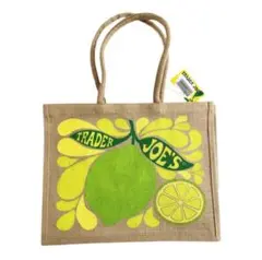 【新品】TRADER JOE'S レモン柄ジュートバッグ トレジョ