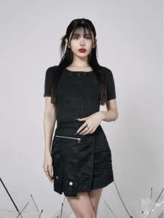 ダーリッチ Darich DDロゴレザーニットトップス