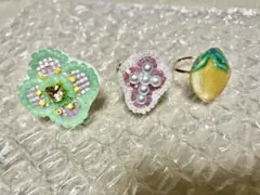 ハンドメイド 指輪 3点セット