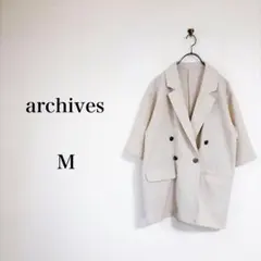 archives（M）ハーフスリーブ麻調テーラードジャケット　アイボリー　半袖のサムネイル