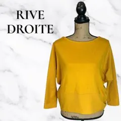 【RIVE DROITE】クロップド丈ストレッチカットソー　七分袖　ゆるダボ　黄
