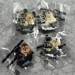 ディズニー ミッキー ミニー チップ デール ピンバッジ 4個セット