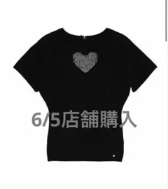 andmary Heart point knit tops black - メルカリ