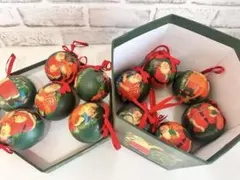 美品❗️クリスマスオーナメント12個　箱付き　アンティーク風　クリスマス飾りのサムネイル