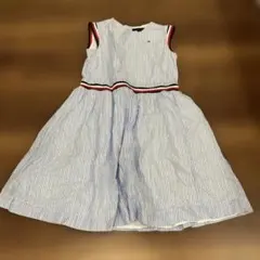 TOMMY HILFIGER ストライプ ノースリーブワンピース 8 ブルー