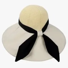 UVカット つば広帽子 麦わら帽子 レディース 大きめ リボン 夏 日焼け止め