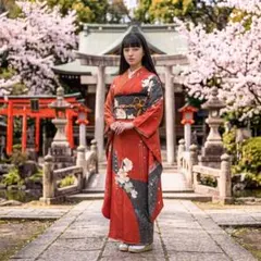 振袖 枝花文 暈し染め 銀彩 正絹 朱色 美品 トールサイズ - メルカリ