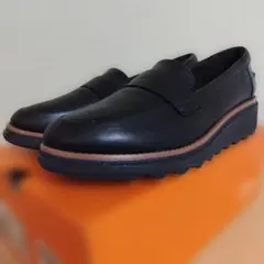 Clarks クラークス ローファー 本革 黒 厚底
