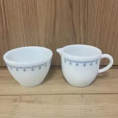 パイレックス＆コーニング スノーフレーク・ガーランド シュガーボウル＆クリーマーのサムネイル