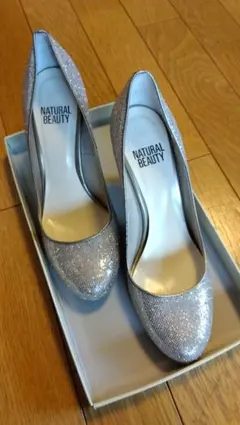 NATURAL BEAUTY シルバーグリッターヒールのサムネイル