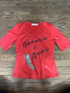 アンドレルチアーノヒョウ柄 半袖Tシャツ レッド　レアのサムネイル