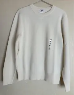 UNIQLOウォッシャブルミラノリブクルーネックセーター(XS、ホワイト)