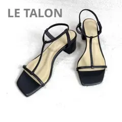 美品　LE TALON 5cmTストラップサンダル　黒　日本製