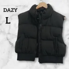 Dazy ブラック ノースリーブダウンベスト 【L】
