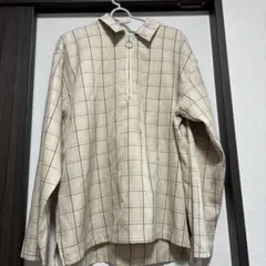 チェック柄長袖シャツ ベージュのサムネイル