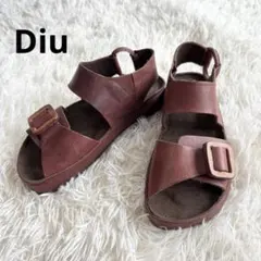 新品未使用✨Diu ディウ レザーサンダル ベルト フラット レッド 本革 Sのサムネイル