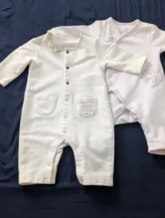 60cm 2着 長袖 ロンパース 女の子 / 赤ちゃん本舗