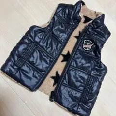 DOUBLE.B 黒 ダウンベスト 80cm アウター