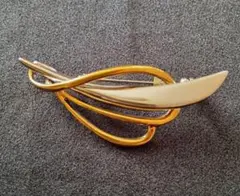 昭和レトロブローチ　ゴールド×シルバー