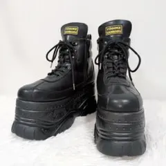 【美品】厚底 ハイカット レースアップ スニーカー ブラック 28.0cm