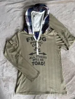 OLD BETTY’SFROG フード付き長袖Tシャツ カーキのサムネイル