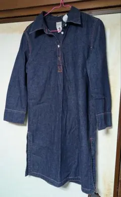 美品90'sヴィンテージGAP デニム 七分袖ひざ丈ワンピースレディースS(M)