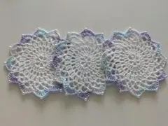 No.1310　ハンドメイド　コットン　ドイリー　3枚
