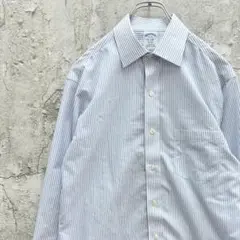 ブルックスブラザーズ　長袖　ストライプシャツ　トップス　古着　ブルー　15