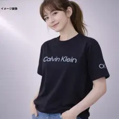カルバンクライン半袖Tシャツ 黒 ビッグロゴ レディースM相当