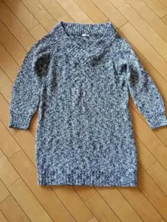 GUグレー系 ニットワンピース 長袖