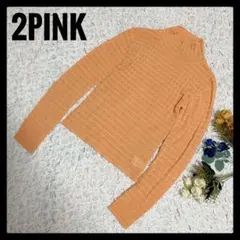 2PINK ツーピンク 長袖ニット オレンジ Lサイズのサムネイル