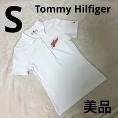 美品✨ Tommy Hilfiger 半袖 ポロシャツ Sサイズ　白 シンプル