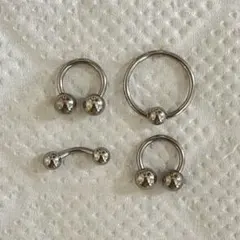 14G ボディピアス 4点セット
