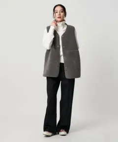 ボア×ムートン　リバーシブルベスト