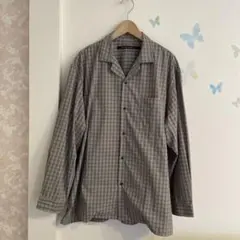 11【L】ニコアンド　メンズ　チェック　シャツ