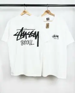 【新品】 Stussy Seoul ホワイト Tシャツ XXLサイズ 韓国限定