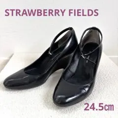 【ストロベリーフィールズ】 エナメル ウェッジソール 卒業式 入学式 24.5㎝
