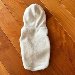 新品未使用❗️犬 ペット 洋服 もこもこパーカー 冬用 ホワイト